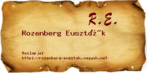 Rozenberg Euszták névjegykártya